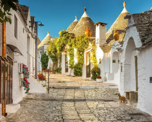 Trulli huisjes in het dorp Alberobello